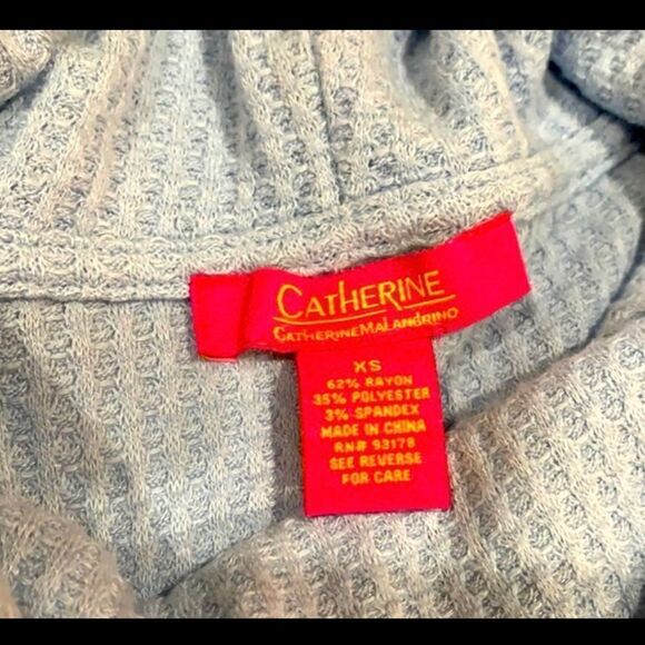 Waffle knit soft Blue Pullover Cowl long sleeve oversized Sz XS - Picture 8 of 9